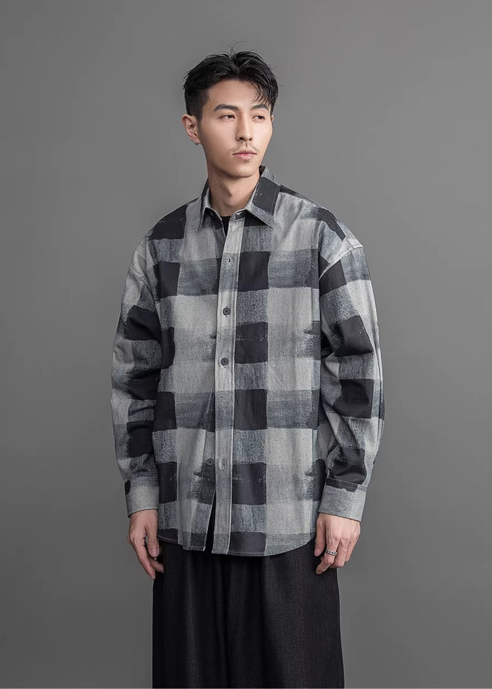Calm Tone Check Shirt  #FS029