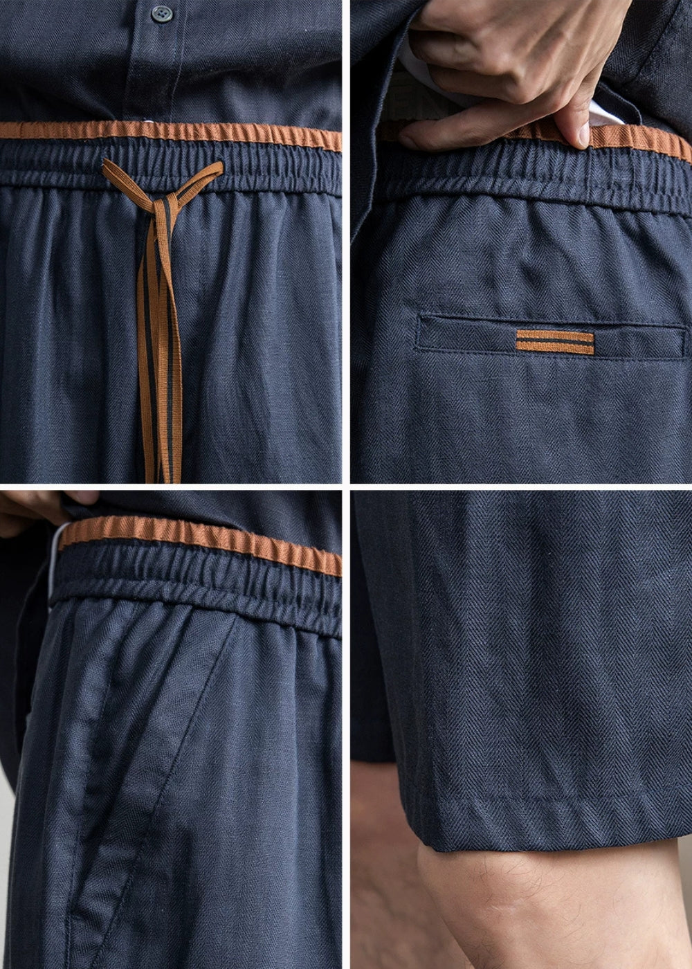 Cool Linen Blend Relaxed Short Set  #FS099