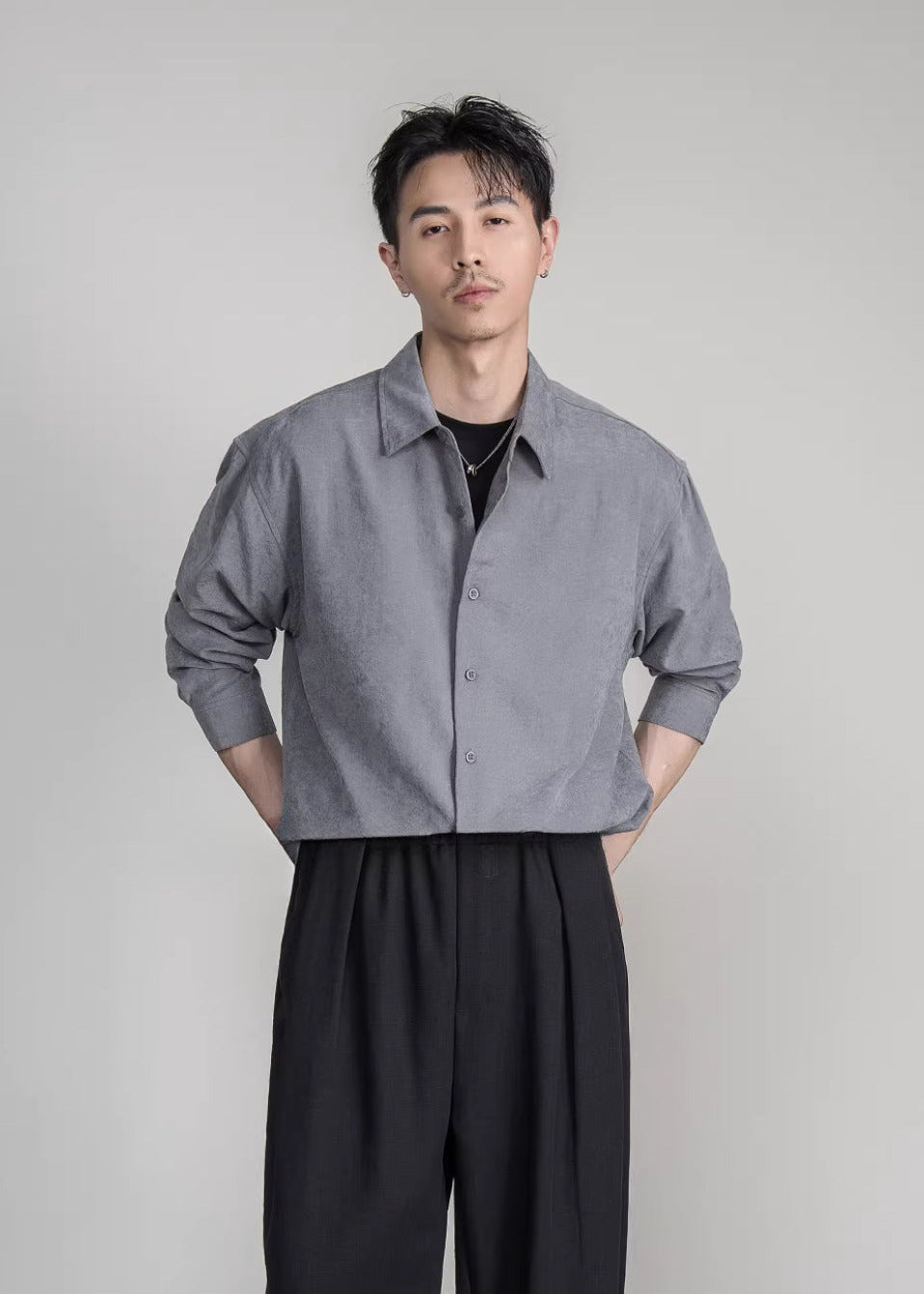 Smooth Matte Loose Shirt  #FS032