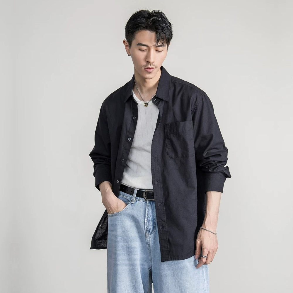 Calm Linen Loose Shirt  #FS055