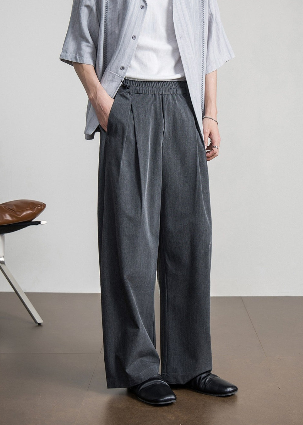 Smart Drape Wide Trousers  #FS097