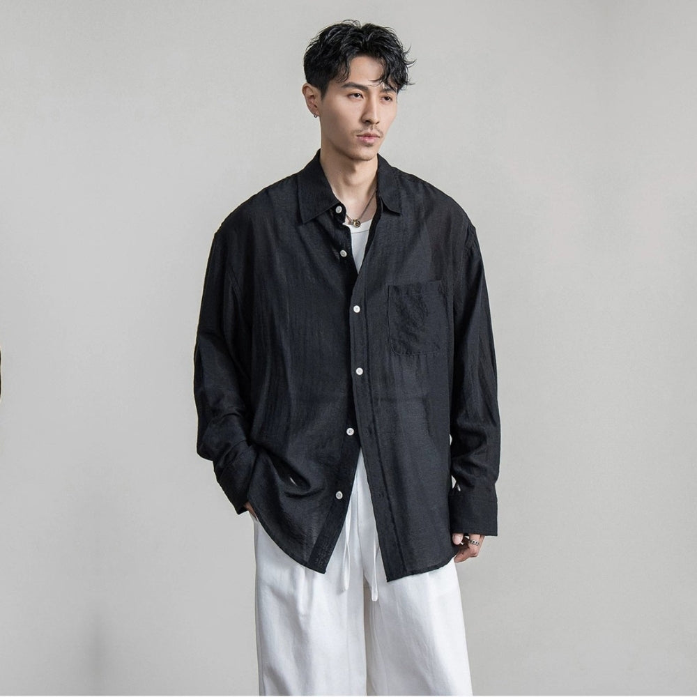 Airy Linen Relax Shirt  #FS030