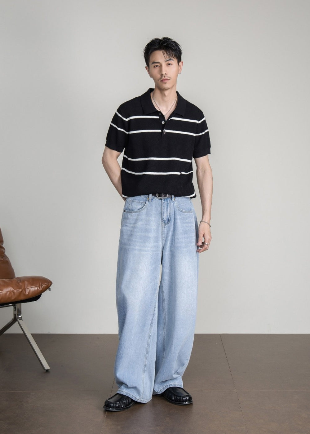 Classic Stripe Lyocell Polo  #FS101