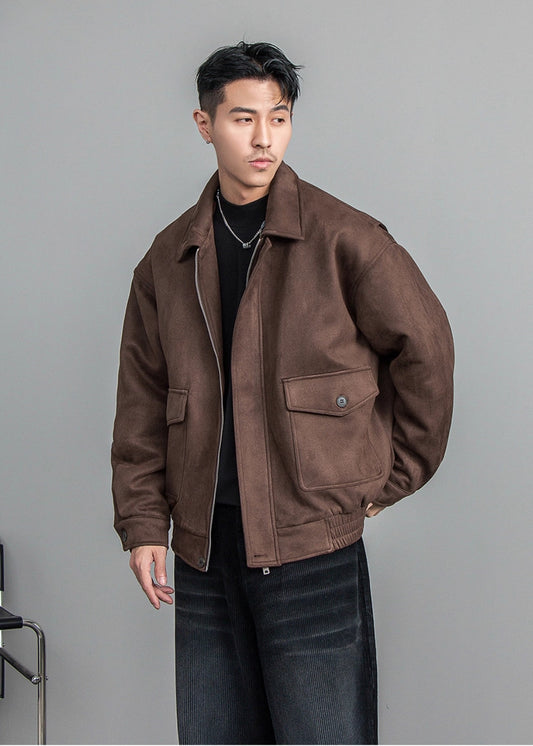 Velour Texture Retro Blouson  #FS008