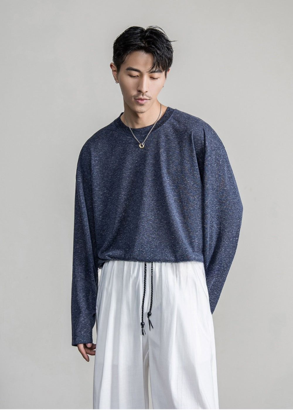 Grain Linen Drape Long Sleeve  #FS066