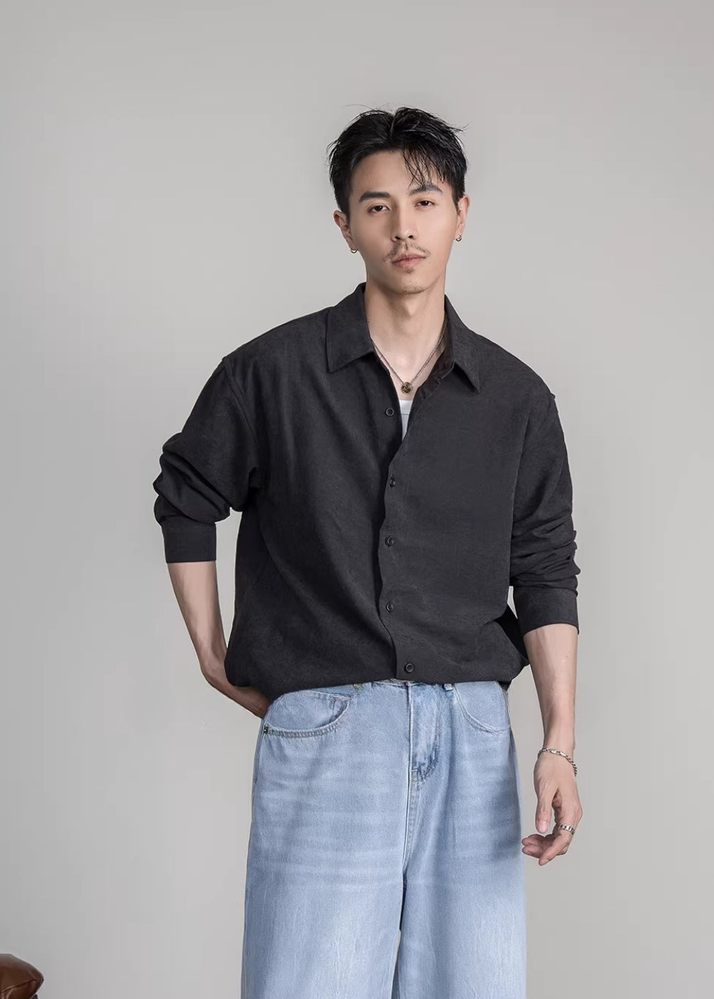 Smooth Matte Loose Shirt  #FS032