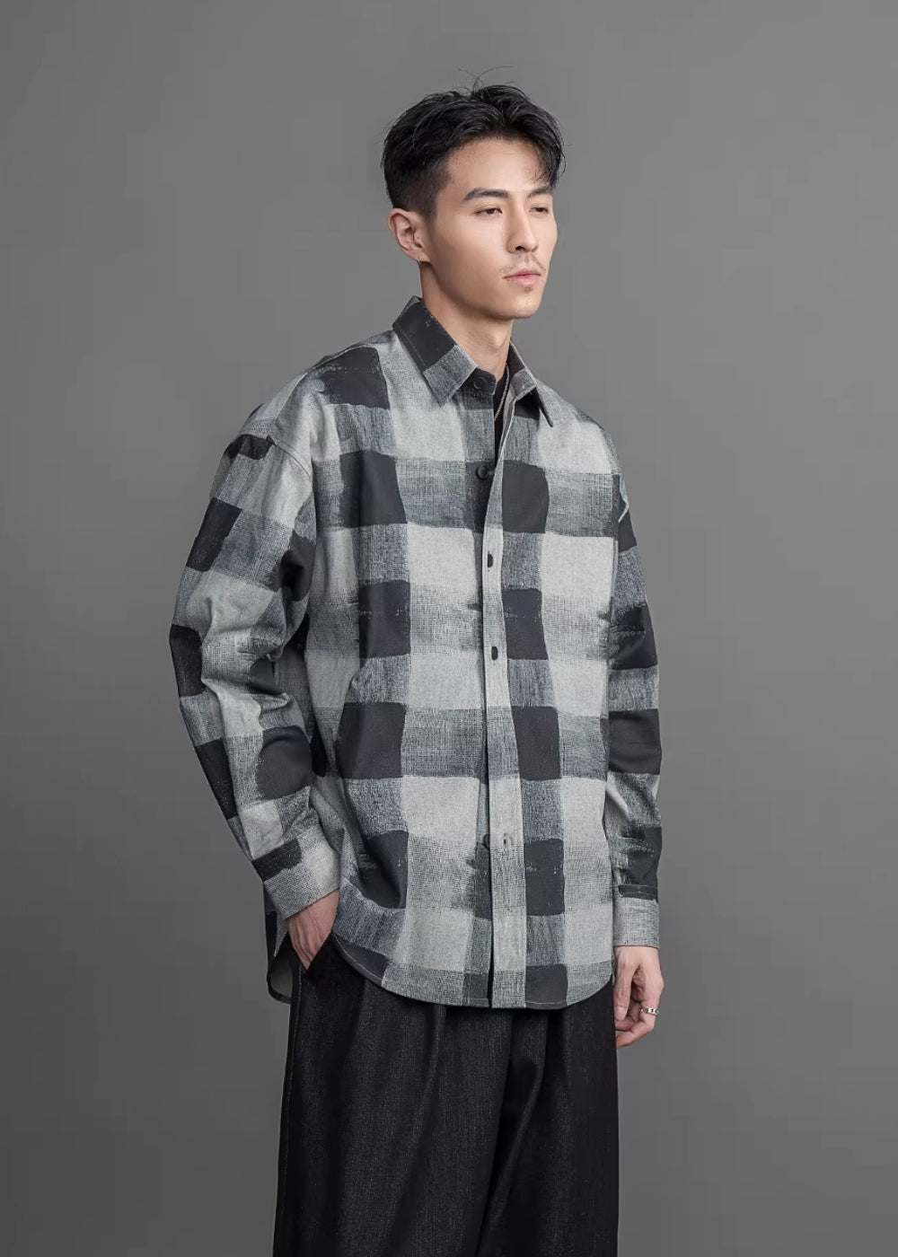Calm Tone Check Shirt  #FS029