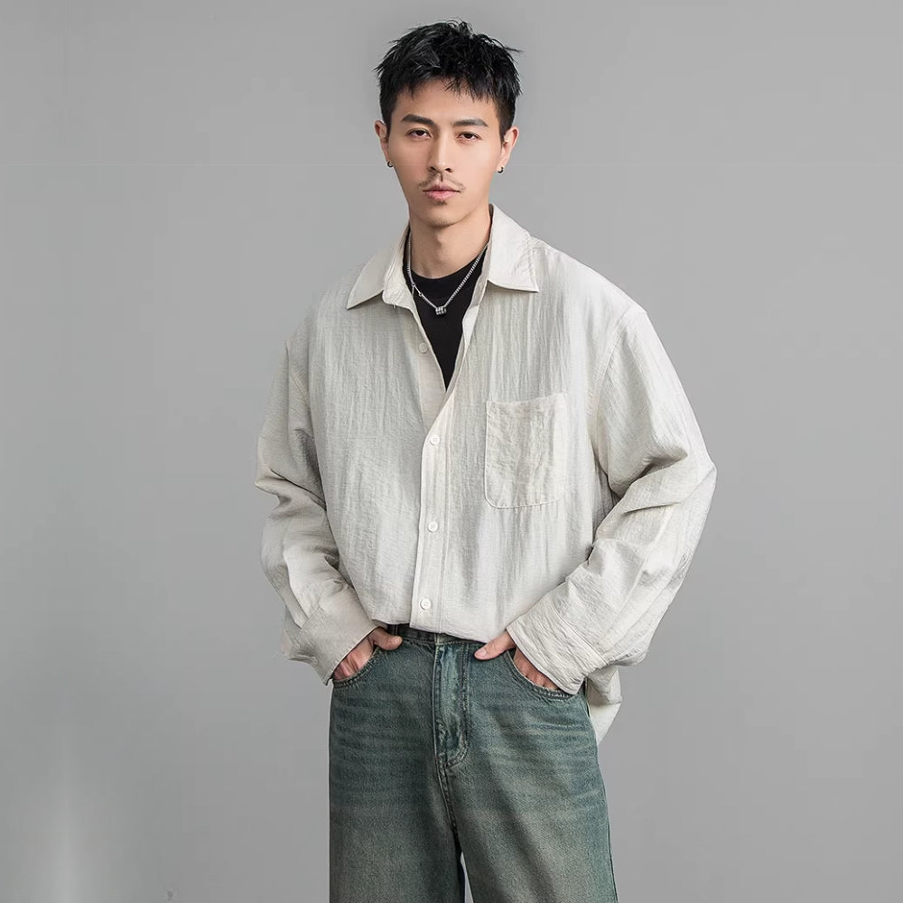 Airy Linen Relax Shirt  #FS030
