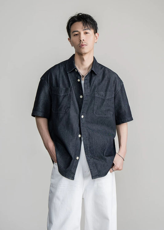 Dim Denim Half Sleeve Shirt  #FS059