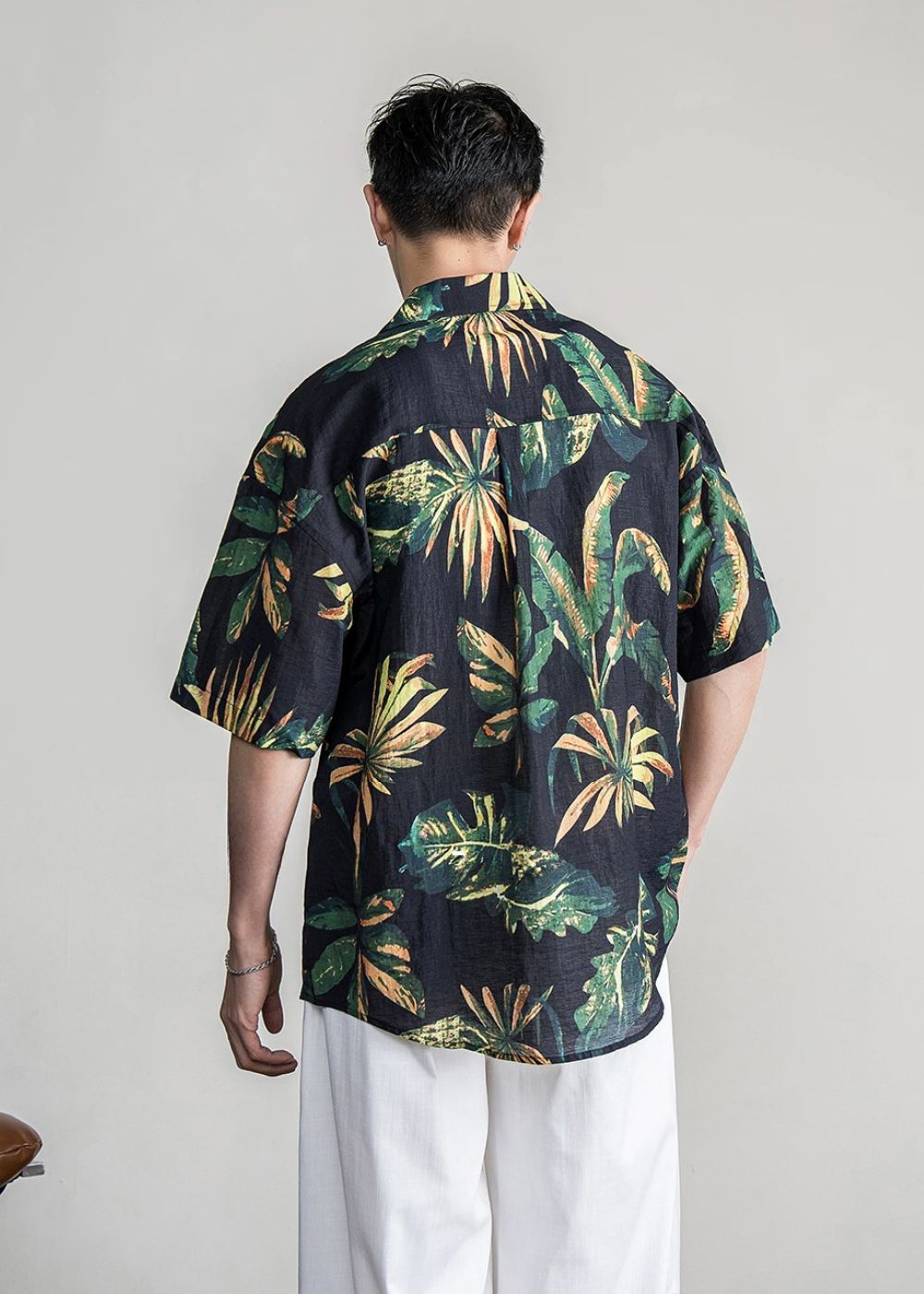 Tropical Leaf Cuban Shirt  #FS064