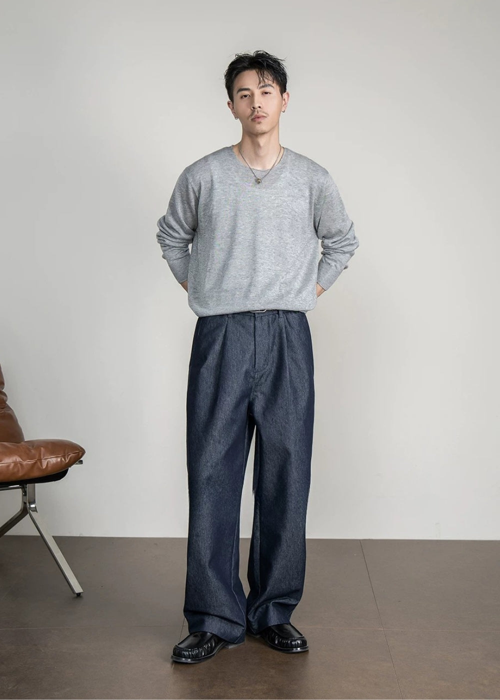 Soft Gauge Wool Crew Knit  #FS050