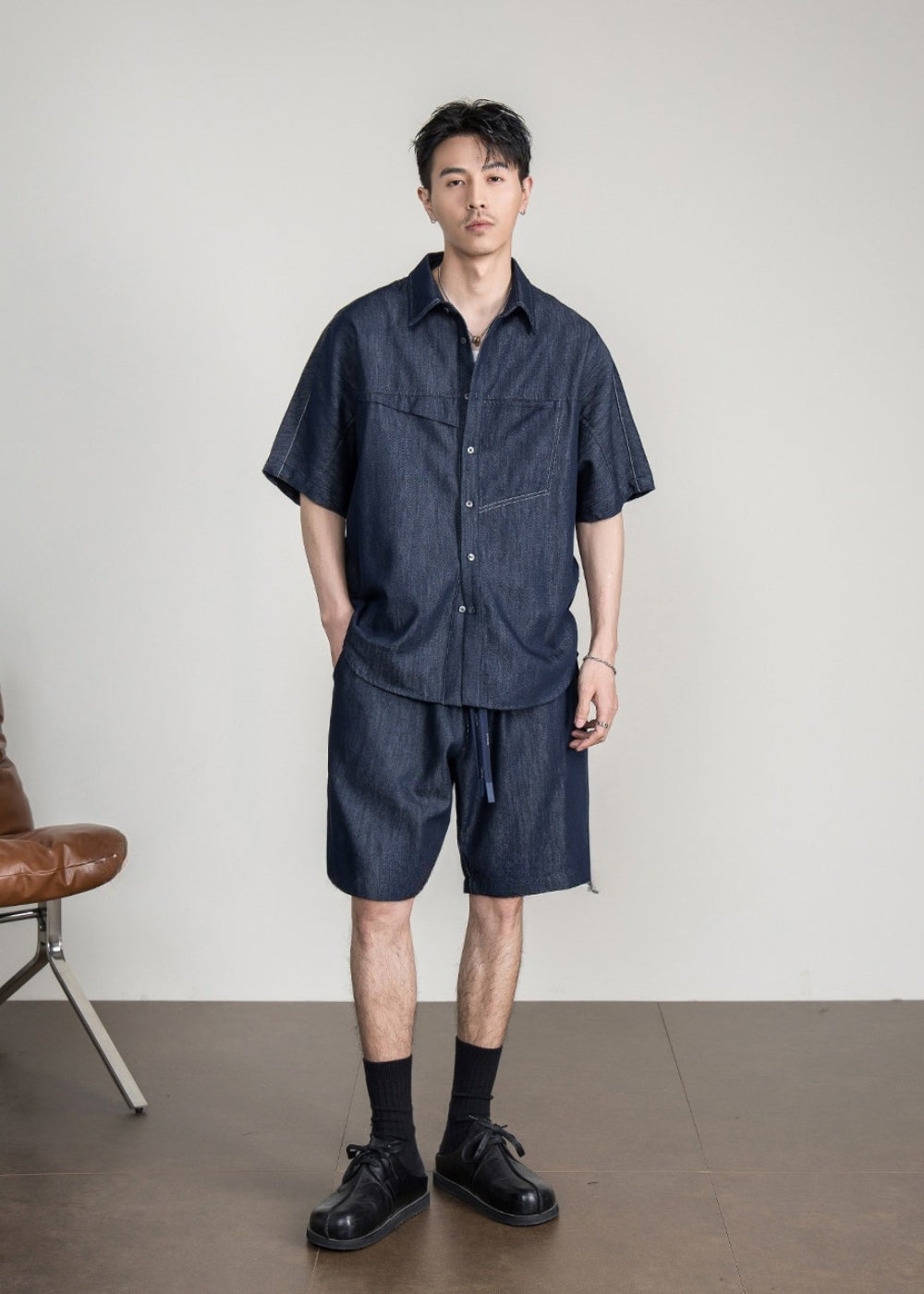 Lyocell Denim Relax Short Set  #FS062