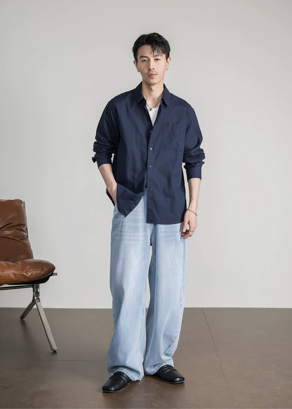 Calm Linen Loose Shirt  #FS055