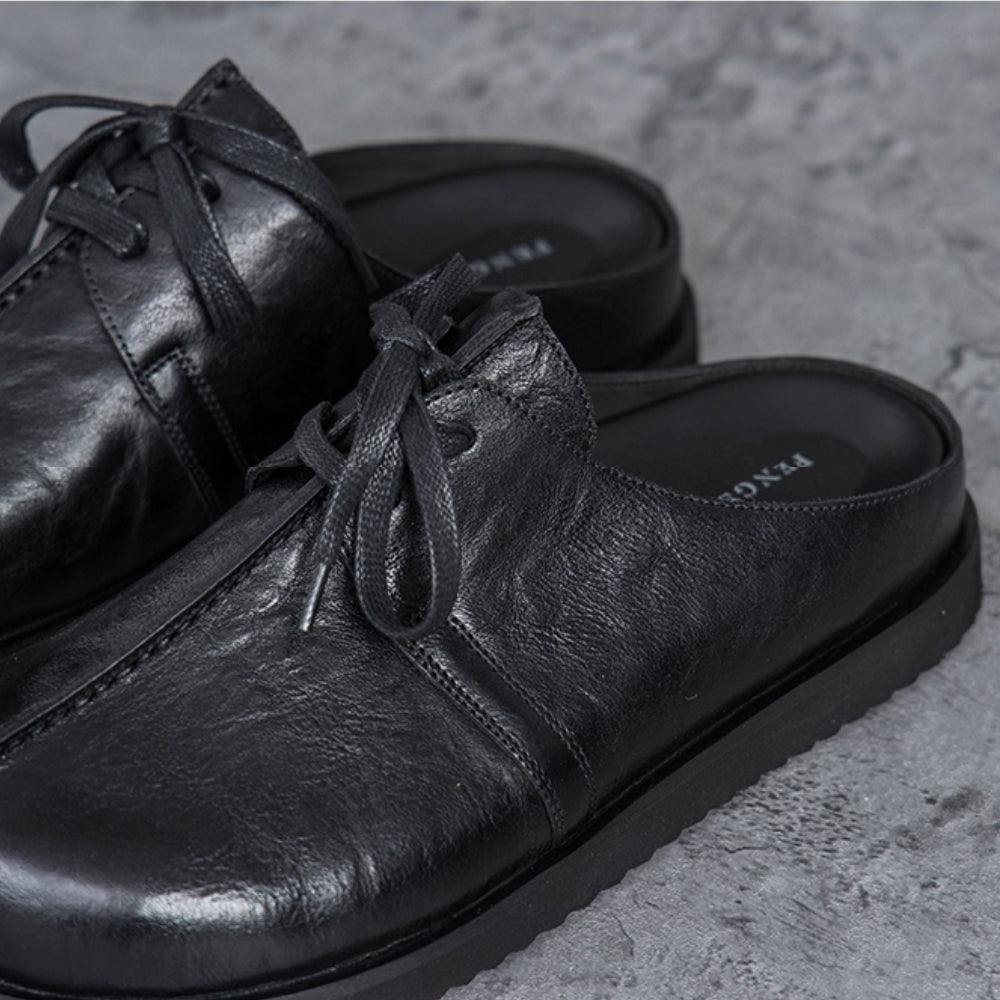 Classic Tie Leather Mule  #FS015