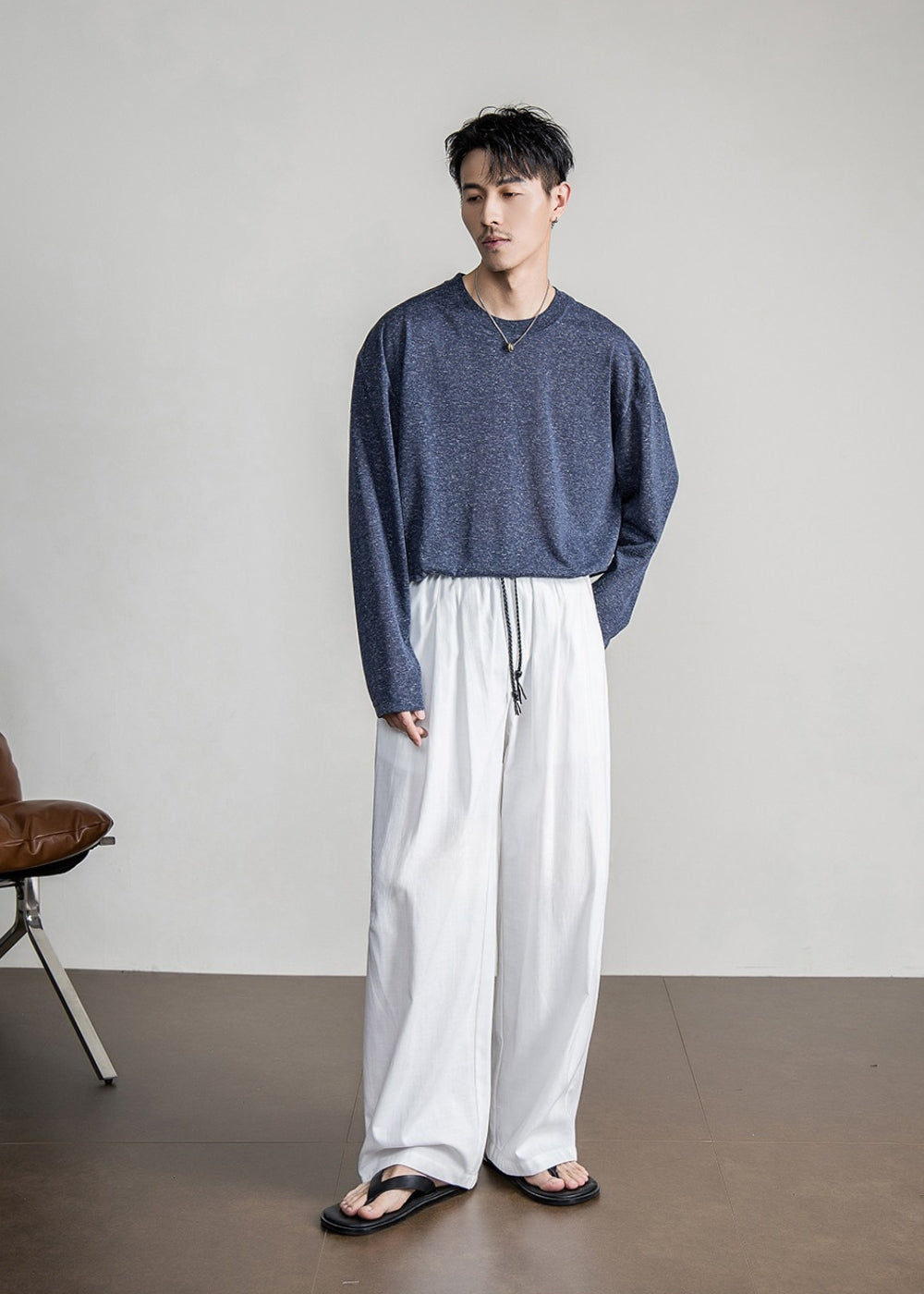 Grain Linen Drape Long Sleeve  #FS066