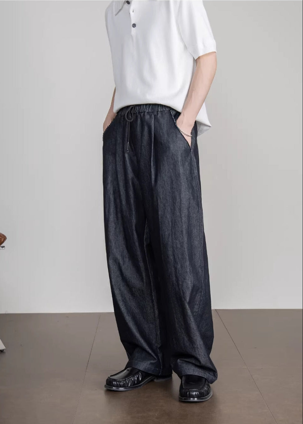 Dark Indigo Drape Denim #FS035