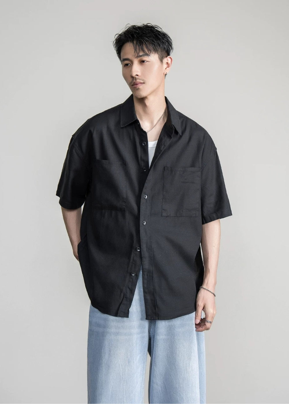Fluid Lyocell Loose Shirt  #FS095