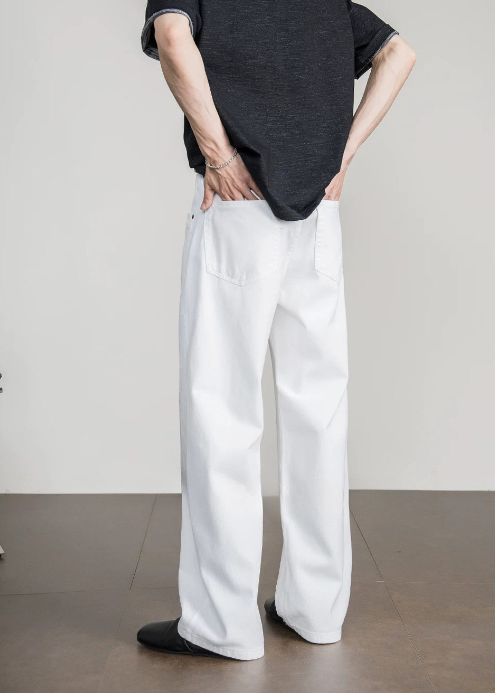Natural Cotton Wide Straight Jeans  #FS080