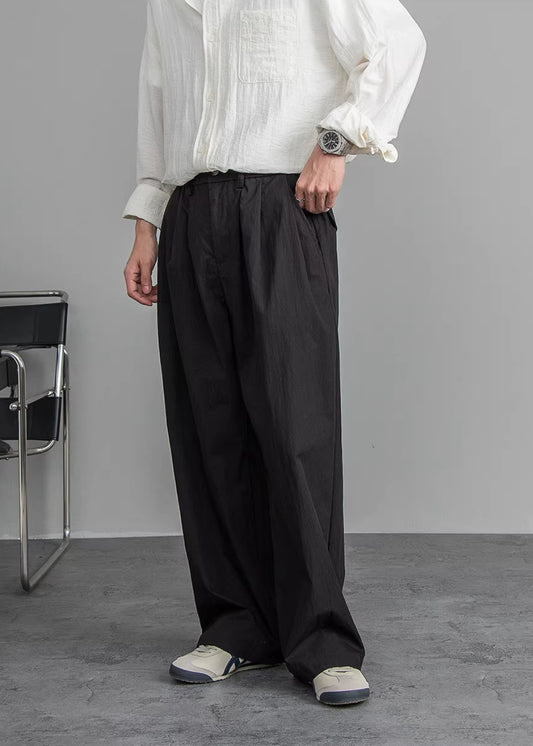 Airy Texture Wide Slacks  #FS046