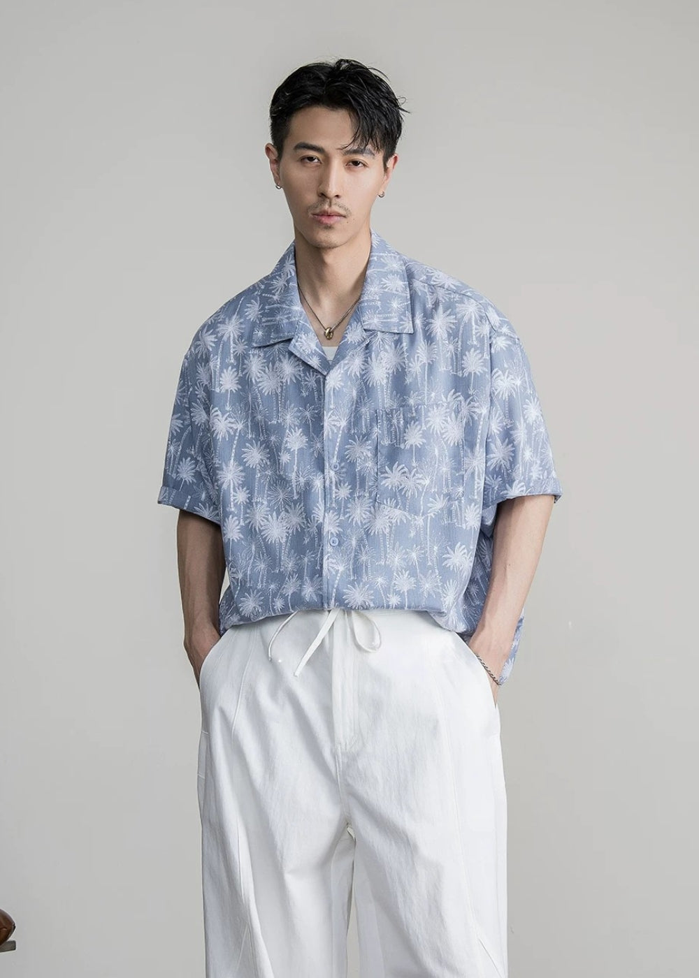 Retro Hawaiian Cuban Collar Shirt  #FS092