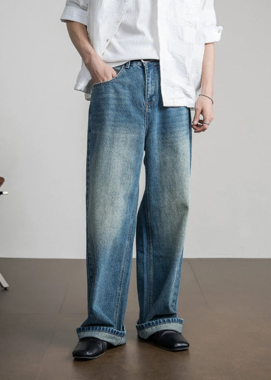 Vintage Wash Wide Jeans  #FS104