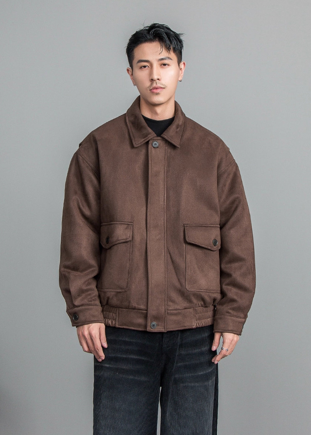 Velour Texture Retro Blouson  #FS008