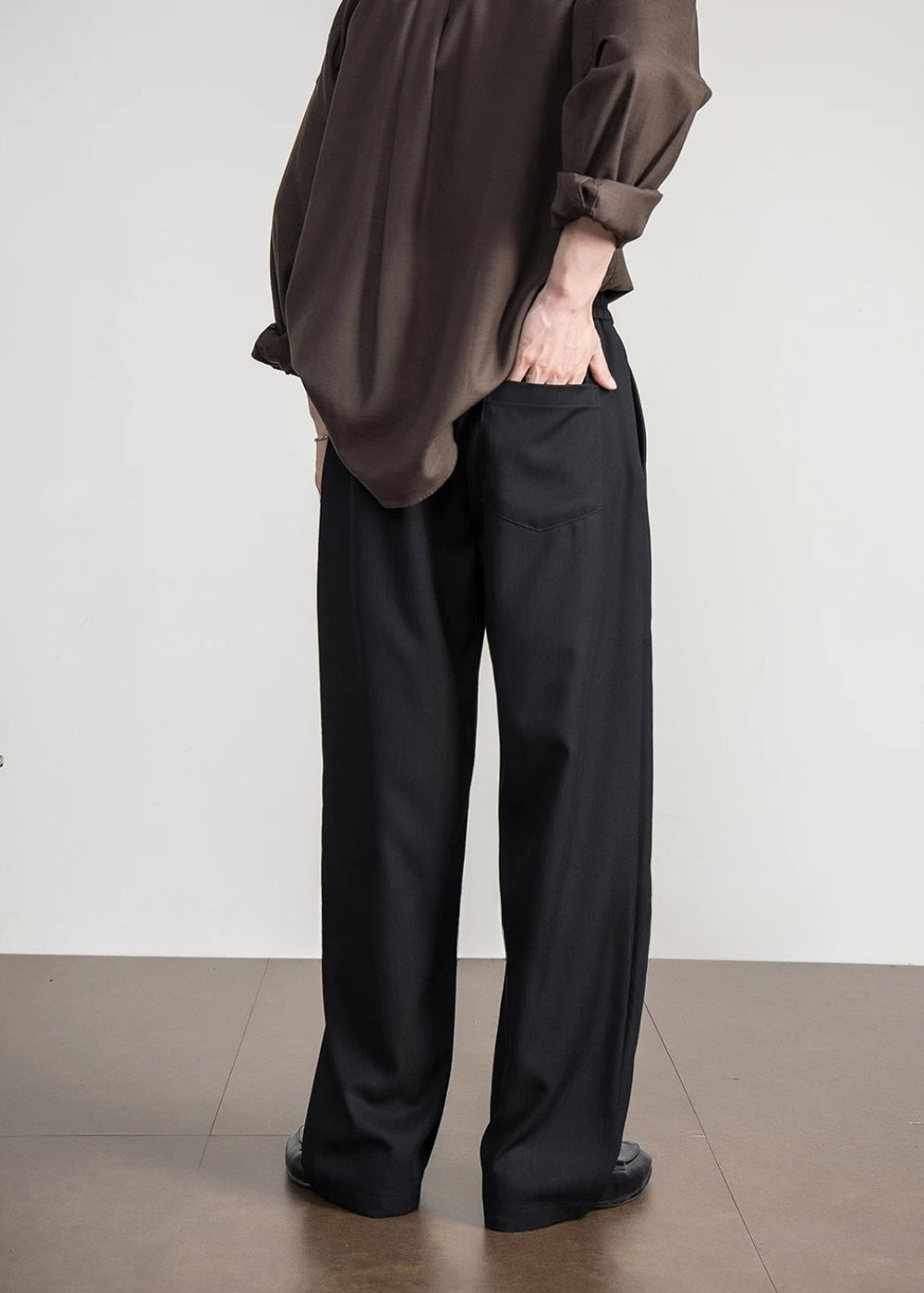 Structured Drape Wide Trousers  #FS076