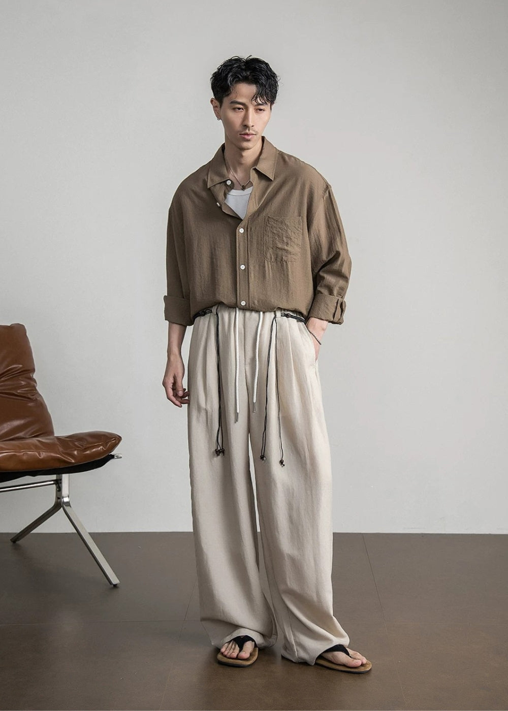 Airy Linen Relax Shirt  #FS030