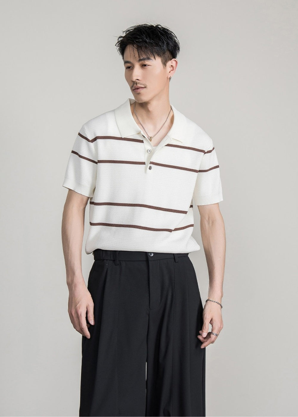 Classic Stripe Lyocell Polo  #FS101