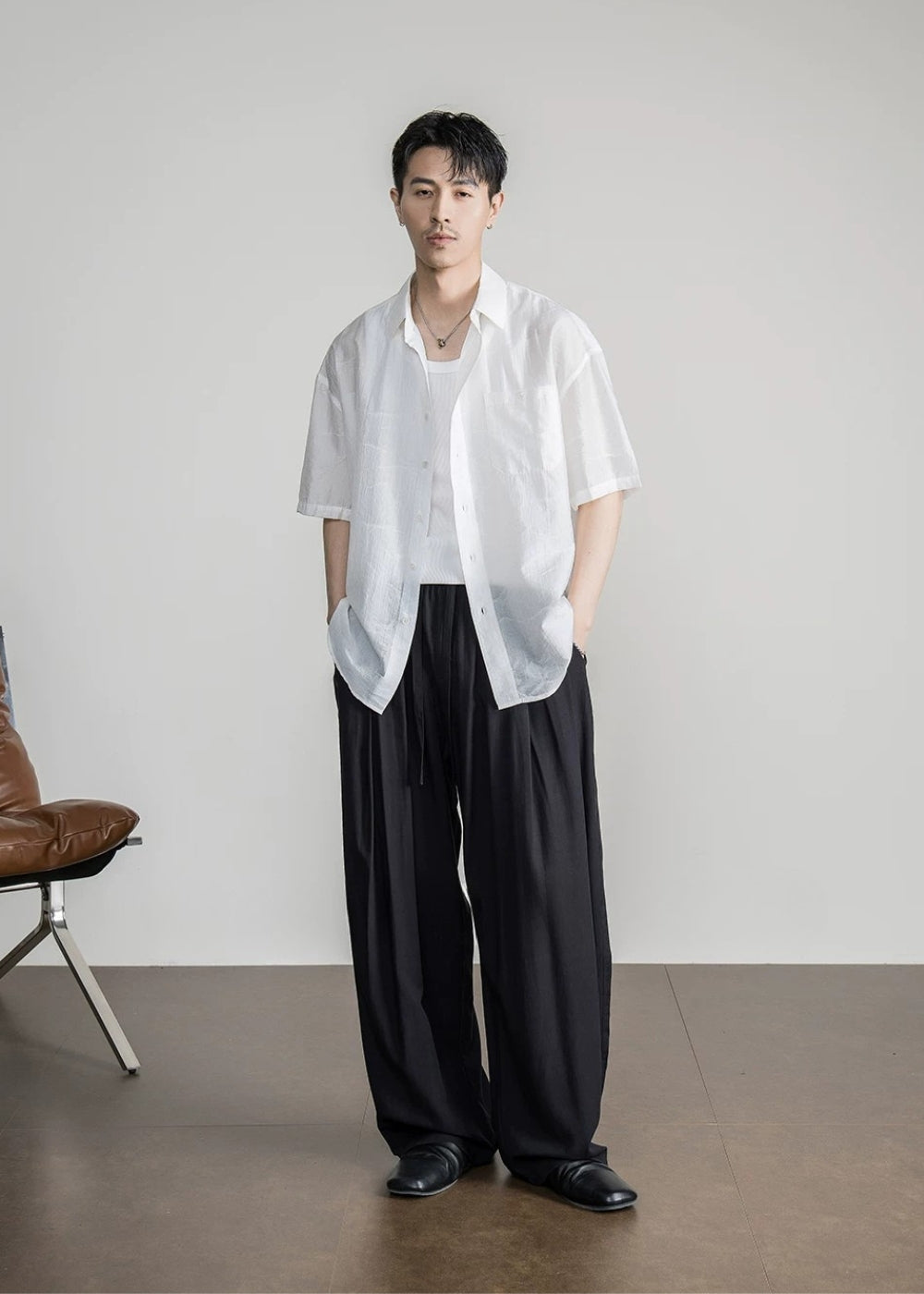 Drape Lyocell Tuck Pants  #FS058