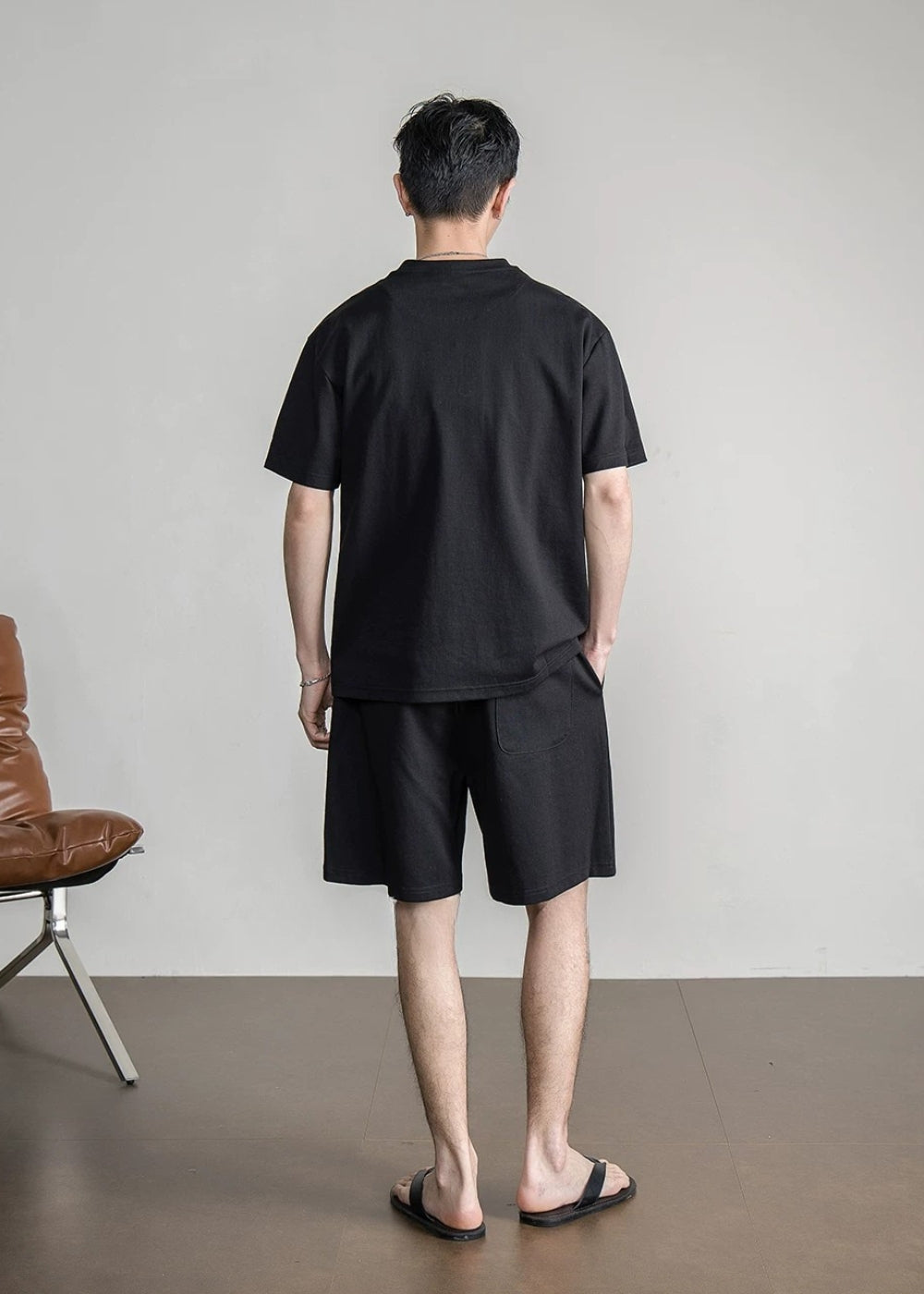 Snap Henley Short Set  #FS075
