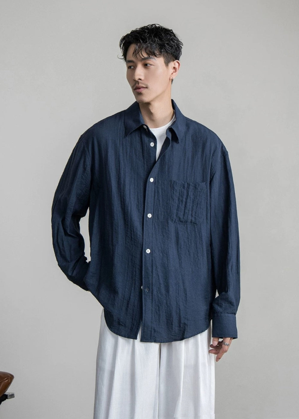 Airy Linen Relax Shirt  #FS030