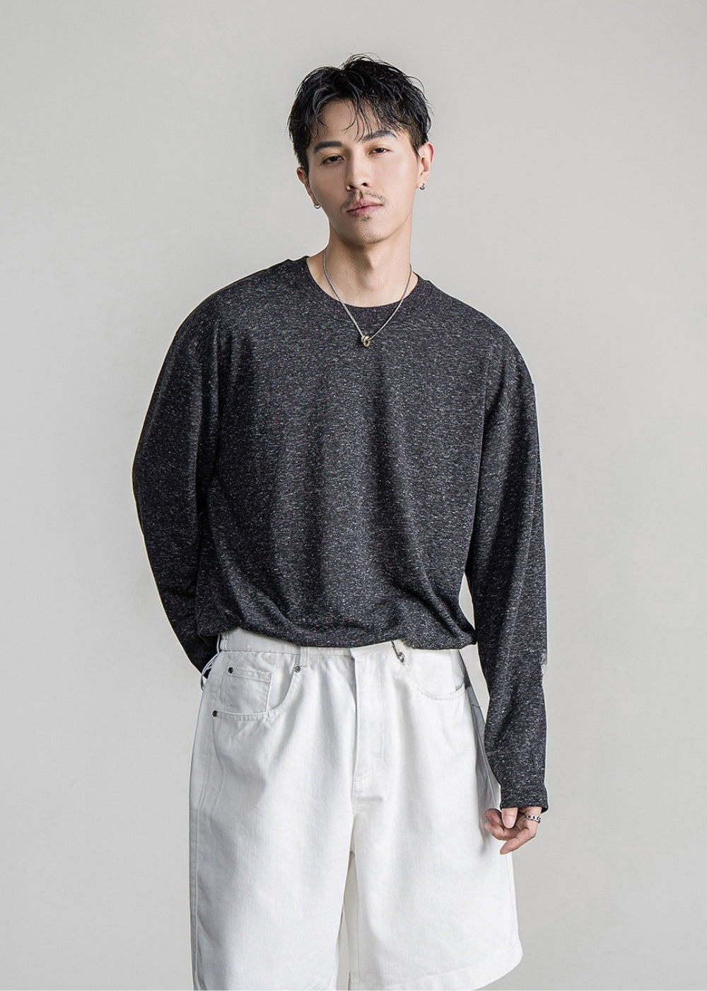 Grain Linen Drape Long Sleeve  #FS066