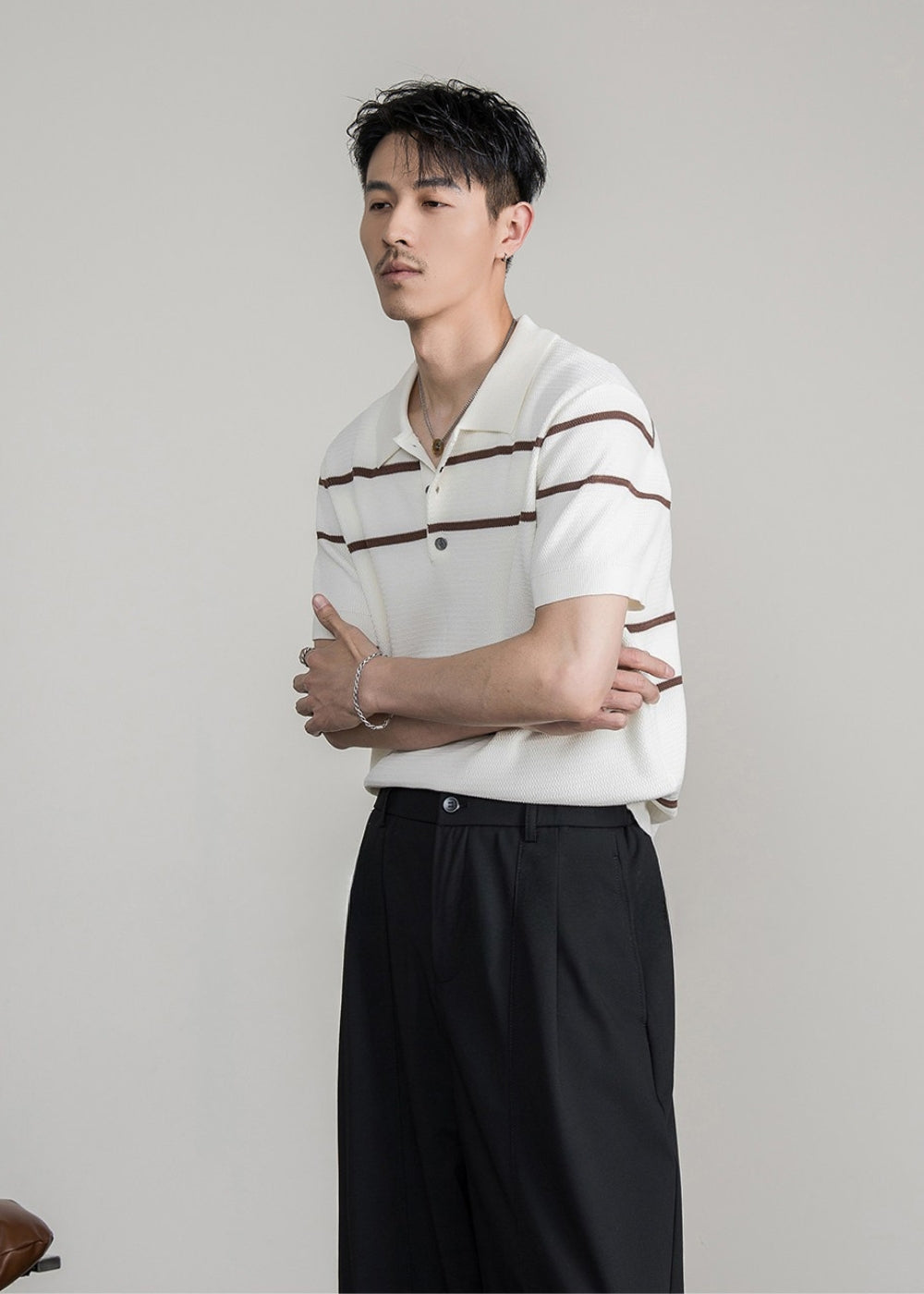 Classic Stripe Lyocell Polo  #FS101