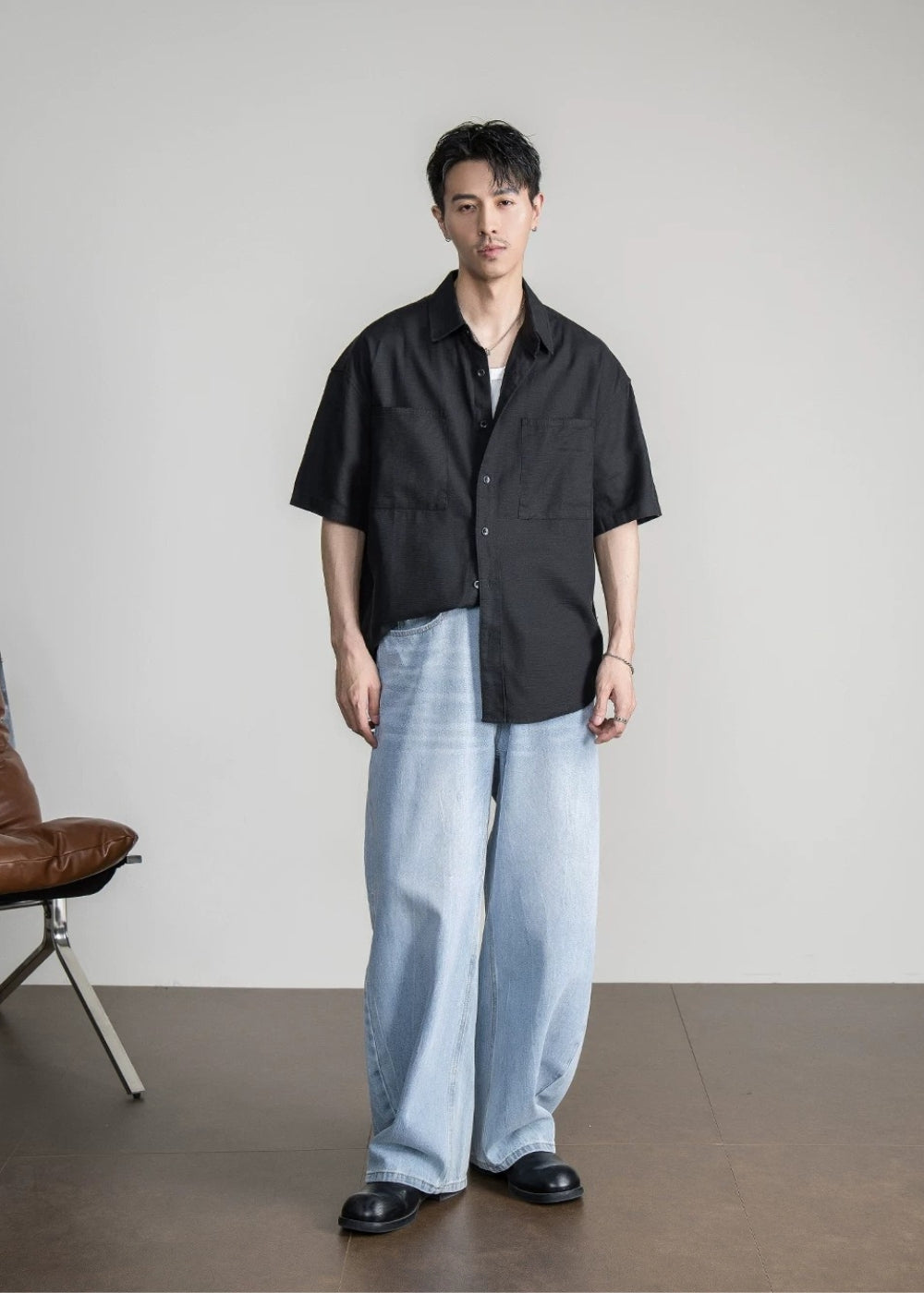 Fluid Lyocell Loose Shirt  #FS095