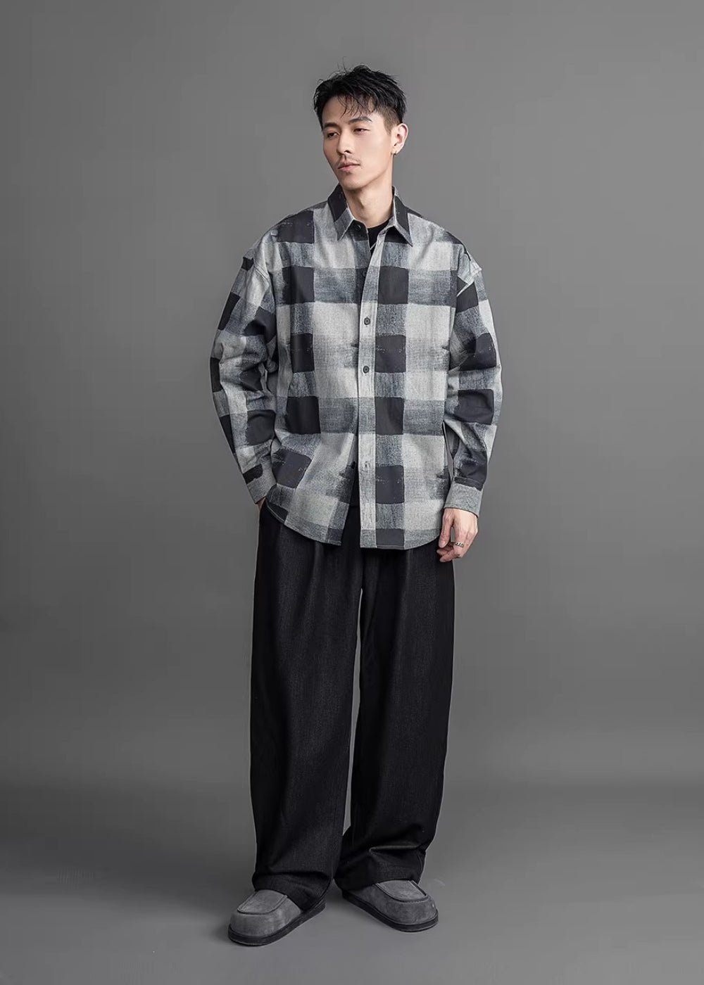 Calm Tone Check Shirt  #FS029