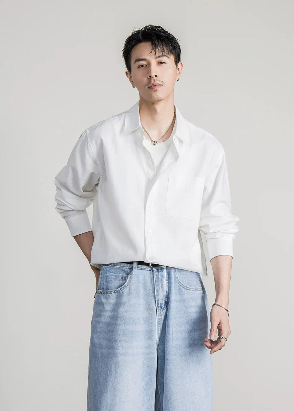 Calm Linen Loose Shirt  #FS055