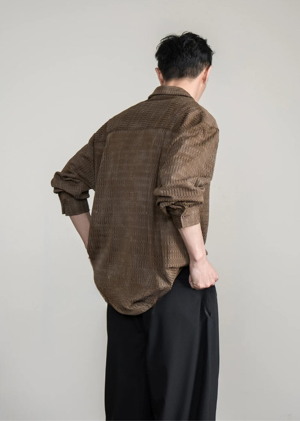Wave Knit Cuban Loose Shirt  #FS056