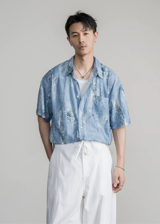 Art Tie-Dye Jacquard Shirt  #FS090