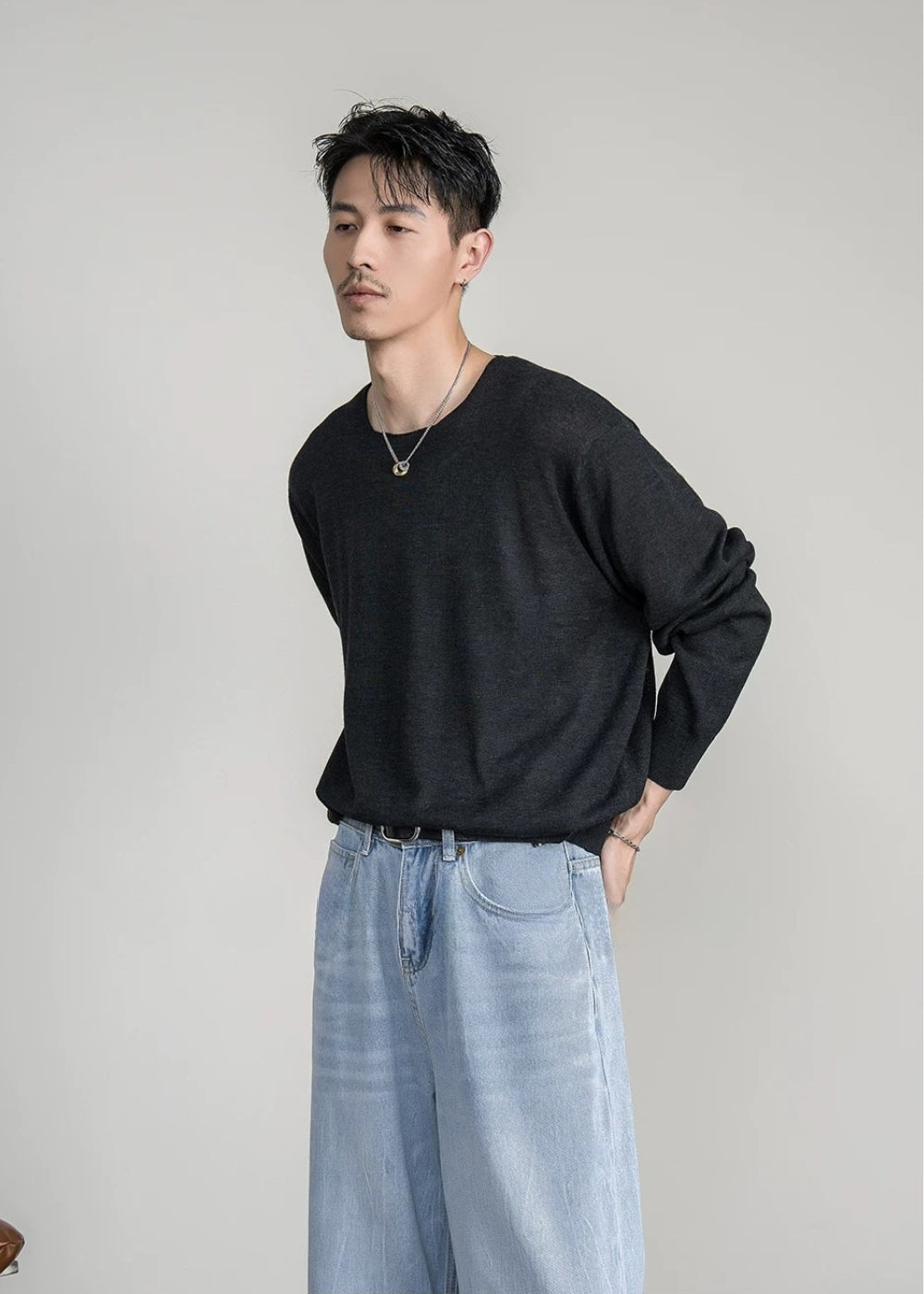 Soft Gauge Wool Crew Knit  #FS050