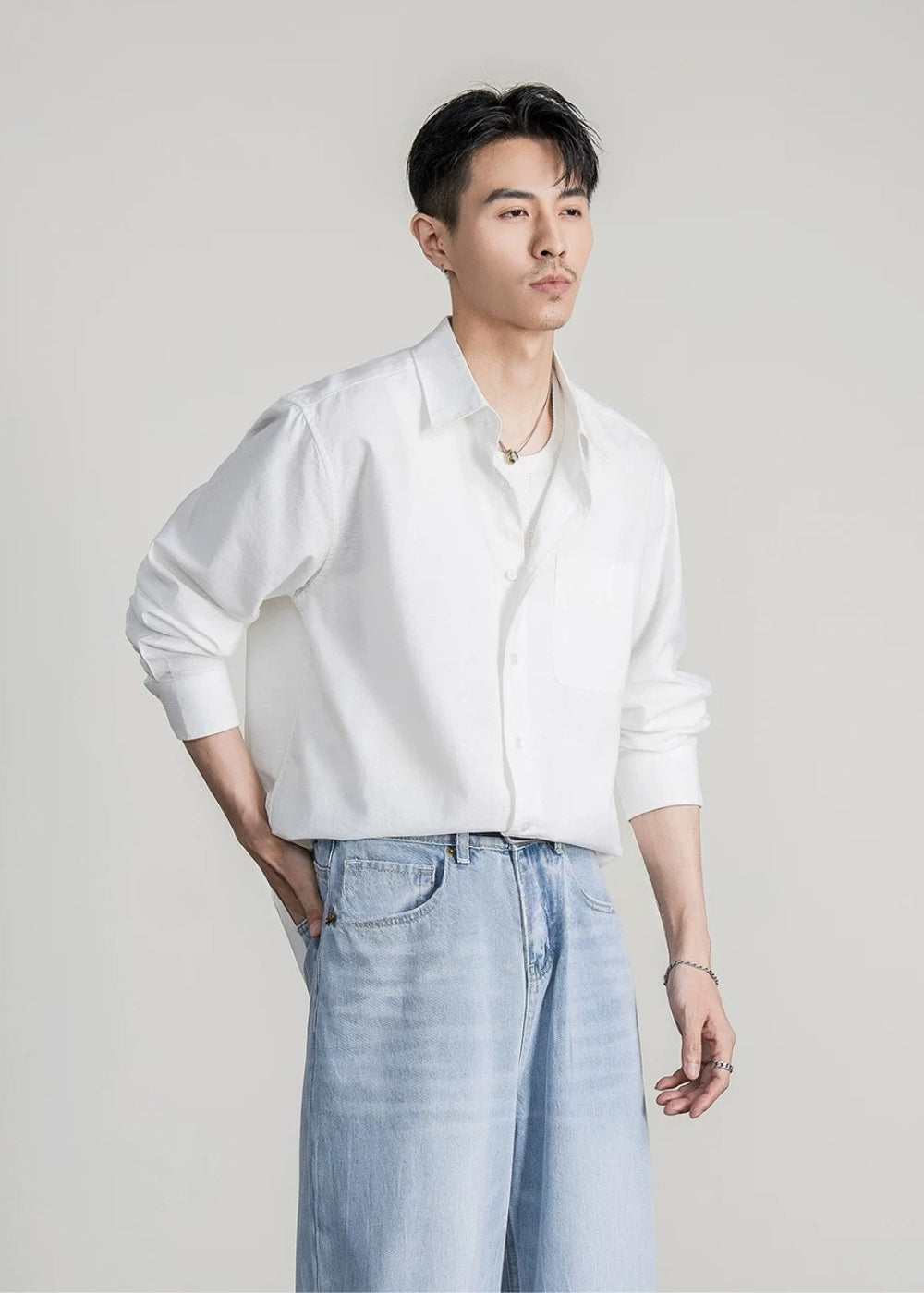 Calm Linen Loose Shirt  #FS055