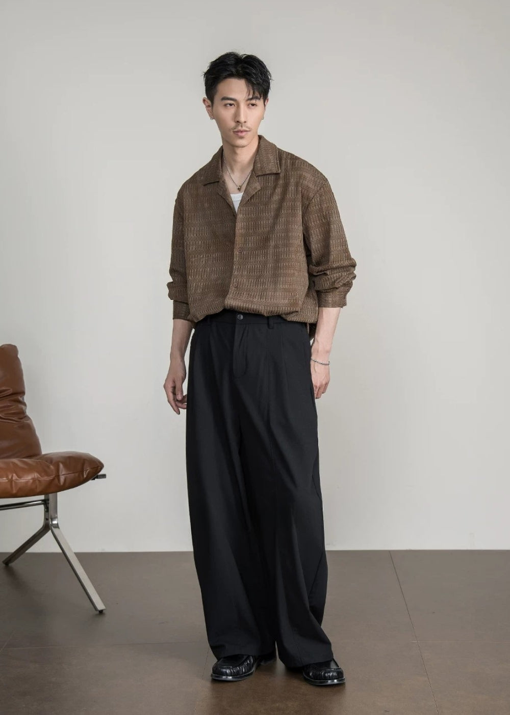 Wave Knit Cuban Loose Shirt  #FS056