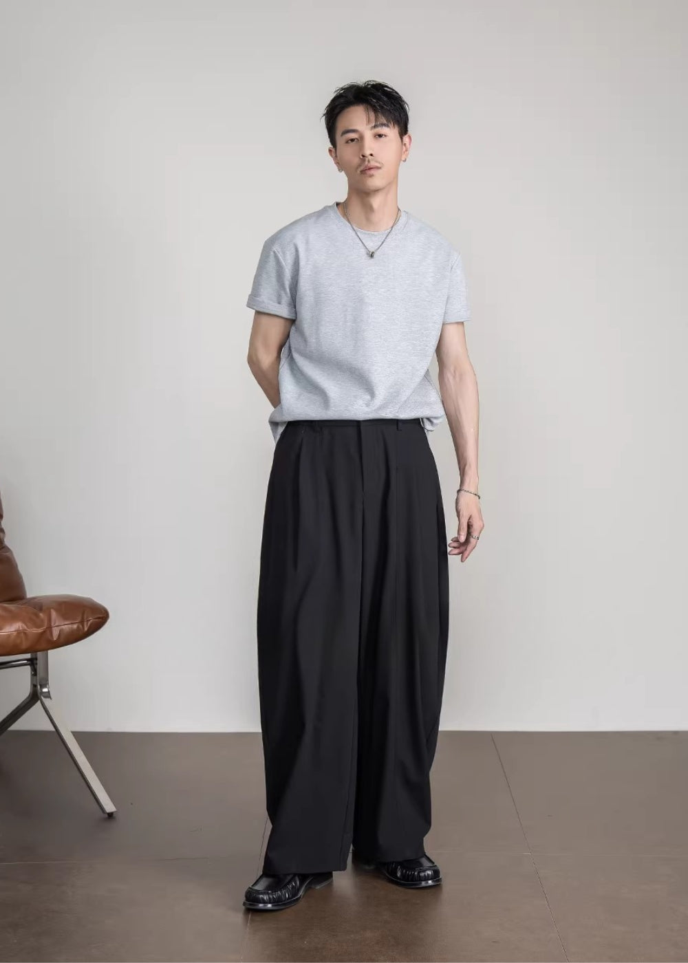 Cotton Ease Wide Trousers  #FS040