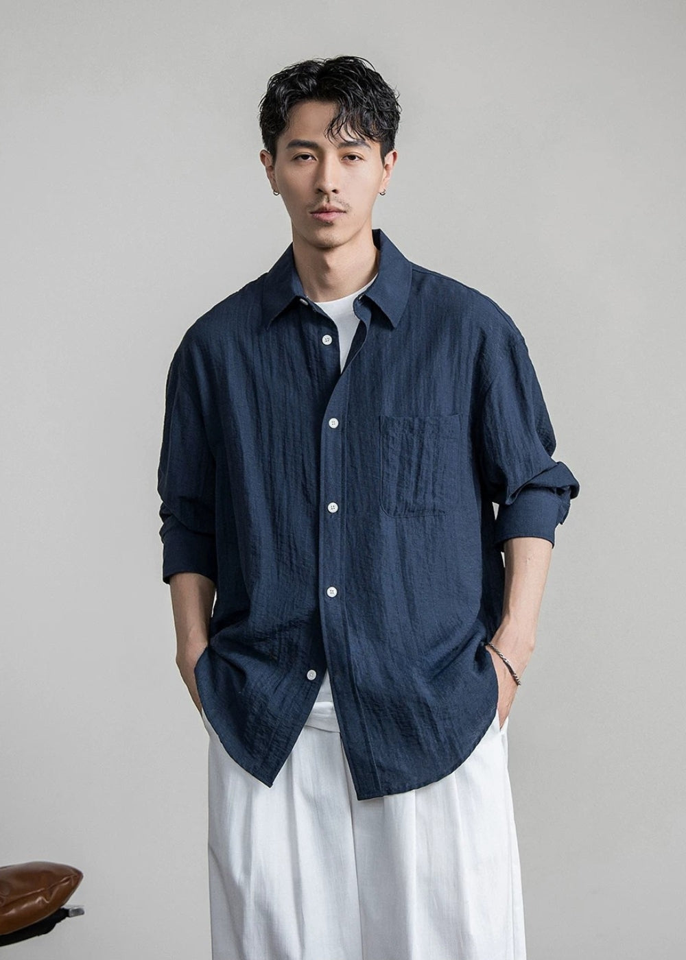 Airy Linen Relax Shirt  #FS030