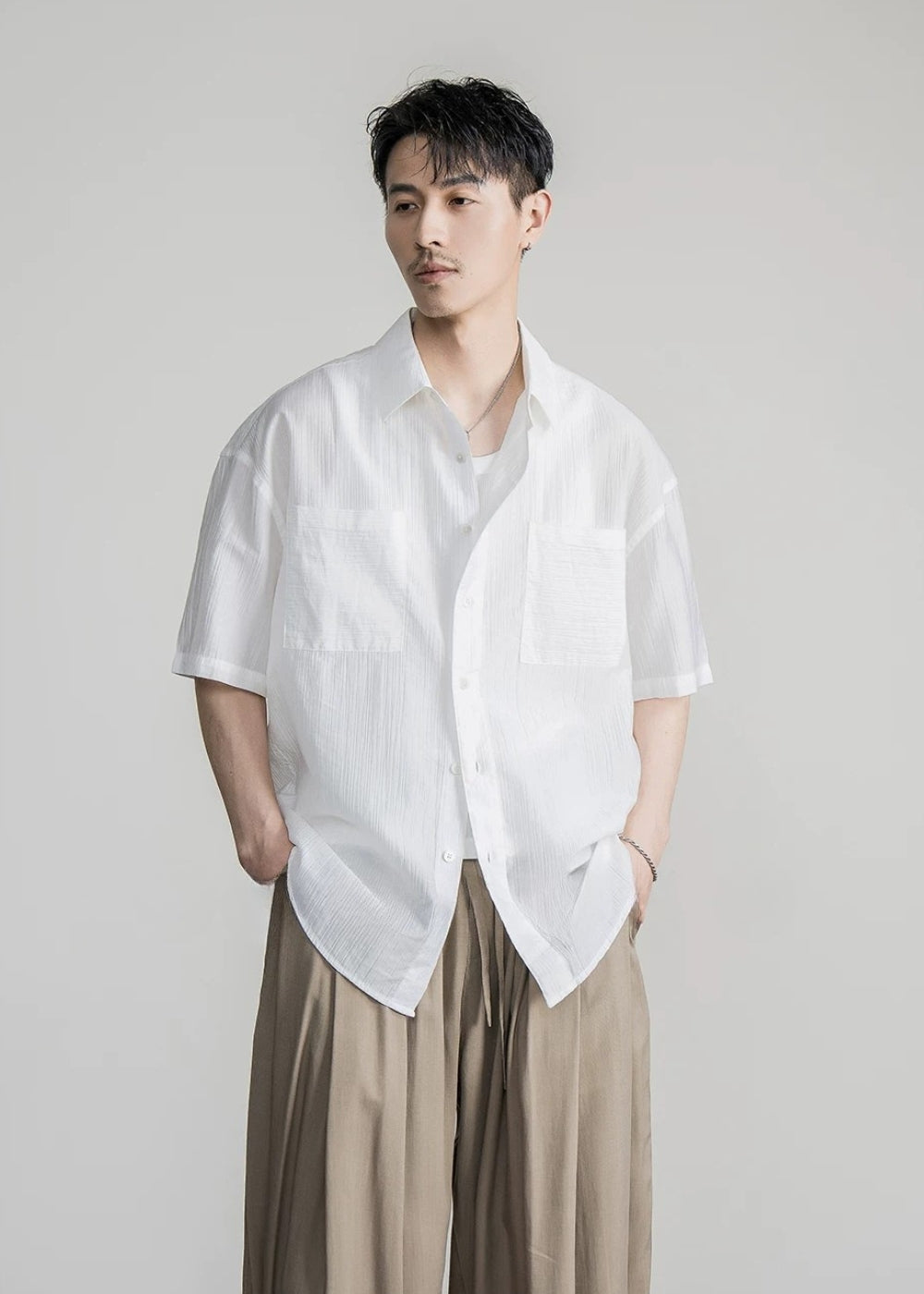 Soft Lyocell Oversized Shirt  #FS082