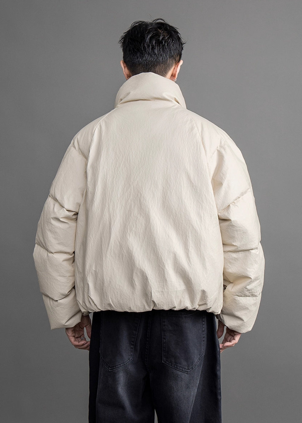 Matte Textured Short Down Jacket  #FS019