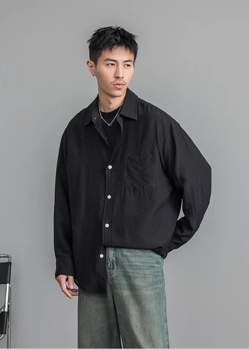 Airy Linen Relax Shirt  #FS030