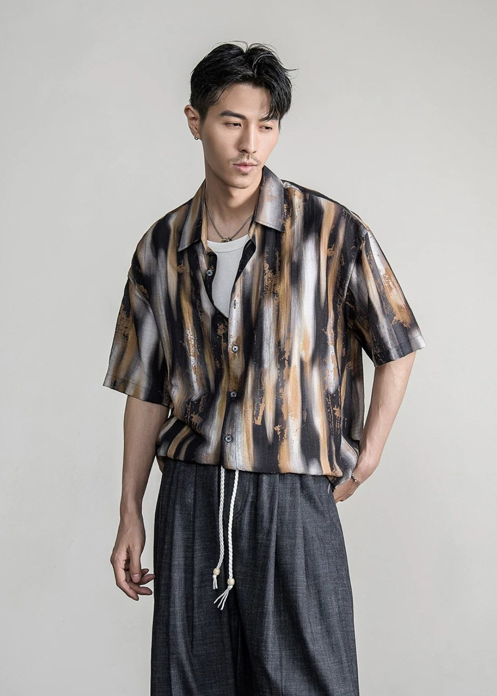 Abstract Gradient Loose Shirt  #FS084
