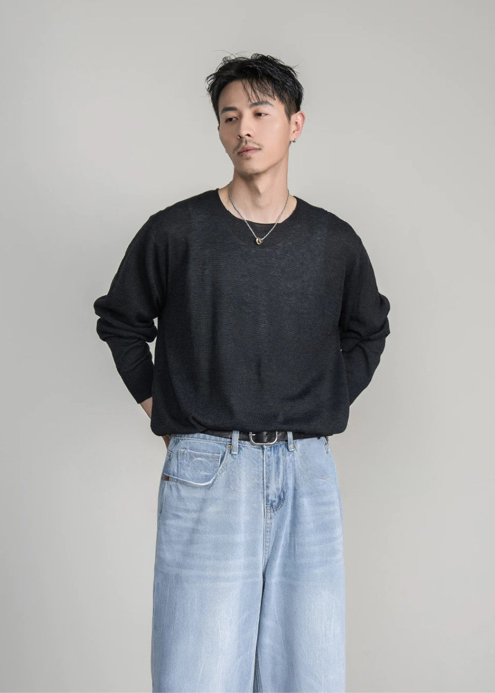 Soft Gauge Wool Crew Knit  #FS050