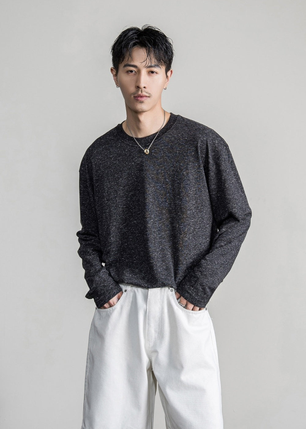 Grain Linen Drape Long Sleeve  #FS066